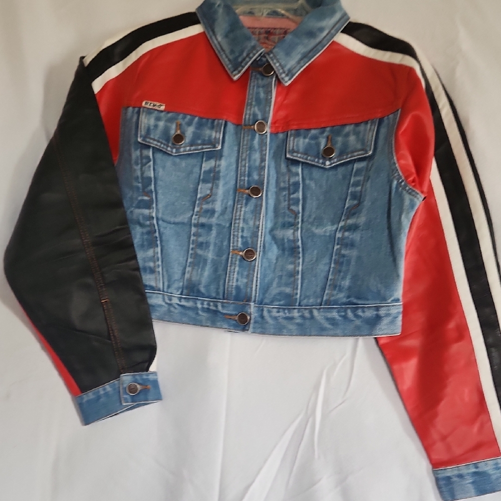 Revolt Blue and Red Jean Jacket